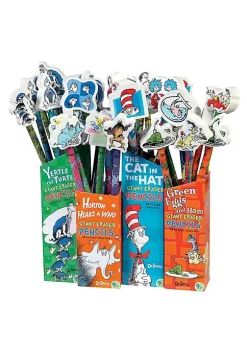 ToyPlaya DR SEUSS PENCIL WITH GIANT ERASER 18x pcs -Fabritech sale2023 Belk 1227